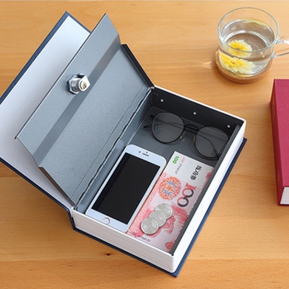 Két sắt mini ngụy trang thông minh hình quyển sách lớn có khóa, két hộp giả cuốn sách đựng tiền tiết kiệm, vàng, giấy tờ