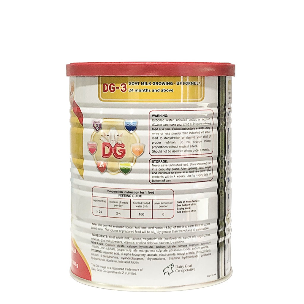 [CHÍNH HÃNG] Sữa Bột DG-3 Goat Milk Growing - Up Formula Hộp 400g