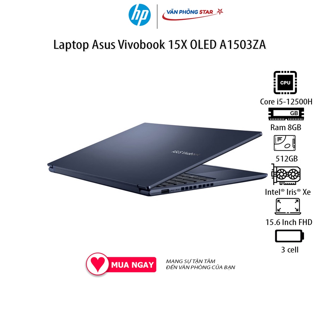 Laptop Asus Vivobook 15X OLED A1503ZA-L1422W (Core i5-12500H | 8GB | 512GB | Intel® Iris® Xe | 15.6 inch OLED FHD