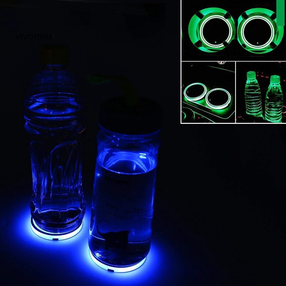 Thảm lót cốc đèn LED RGB trang trí nội thất xe ô tô