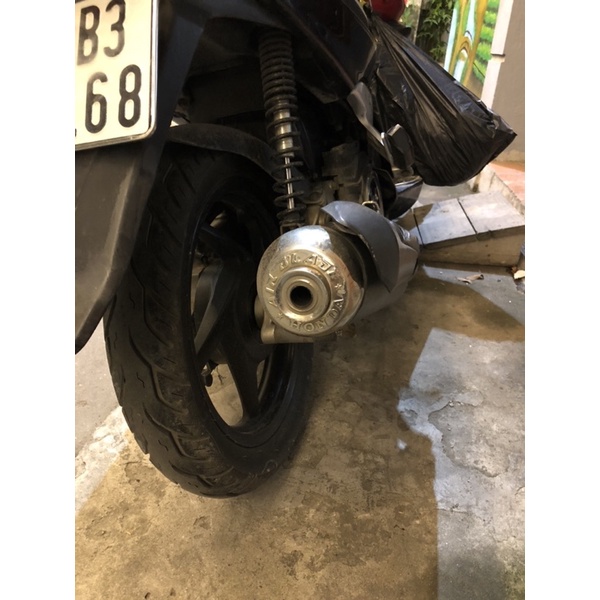 Ốp chụp đuôi pô inox xe AB Air blade đời 2007->2010