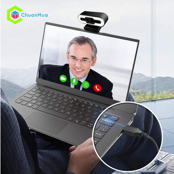 Webcam Máy Tính Có 2 Mic Đèn LED Trợ Sáng Full HD 2K / 1080p Cao Cấp ( Call Video, Hội Họp, Học Zoom, Laptop Wedcam ...) | BigBuy360 - bigbuy360.vn