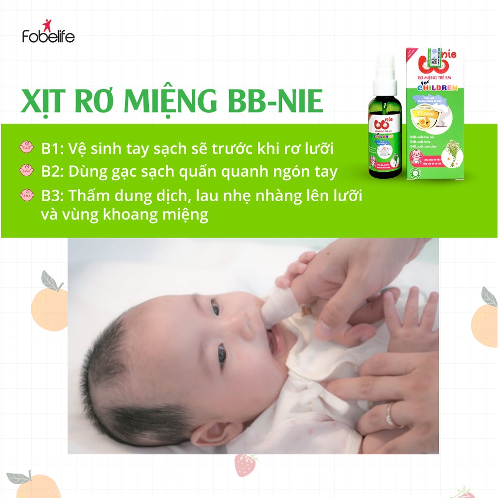 Chai Xịt Rơ Miệng Cho Trẻ Em BBNIE Chiết Xuất từ Thiên Nhiên- Chai 40ml