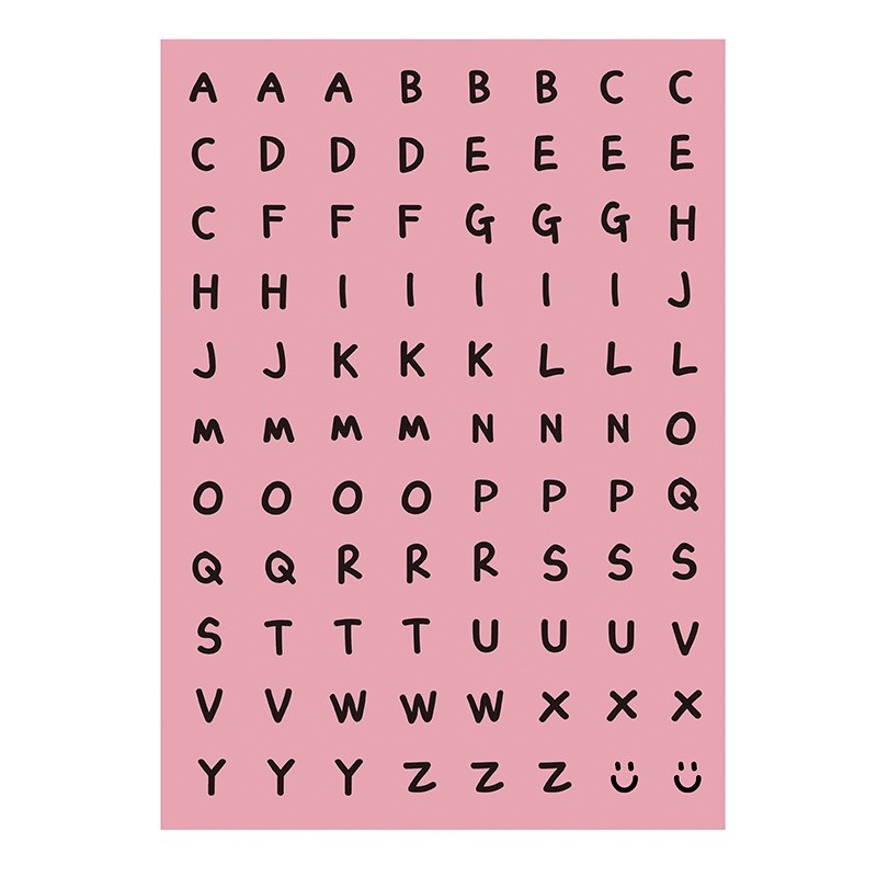 Tấm sticker in chữ cái chữ số thích hợp trang trí sổ tay/nhật ký ST38