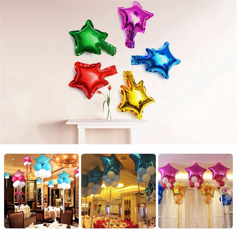 Set 10 Bong Bóng Lá Nhôm 5inch 5 Màu Sắc Dùng Để Trang Trí Tiệc Sinh Nhật / Đám Cưới