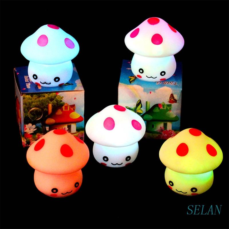 Selan Đồ Chơi Đèn Ngủ LED Hình Nấm Sáng Tạo Trang Trí Bàn Nút Pin Quà Tặng Đường Phố Thần Tiên