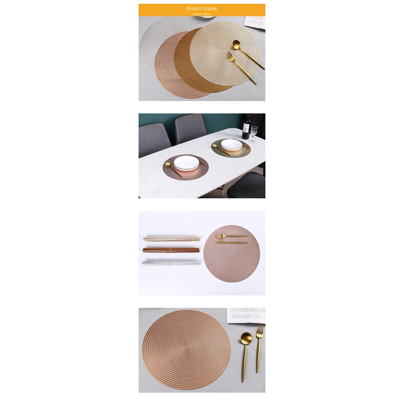 Miếng Lót Bàn Ăn Bằng pvc Dày Dặn Cách Nhiệt Chống Trượt/ Thấm Nước Thiết Kế Lỗ Tròn Phong Cách Bắc Âu Sang Trọng Tiện Dụng