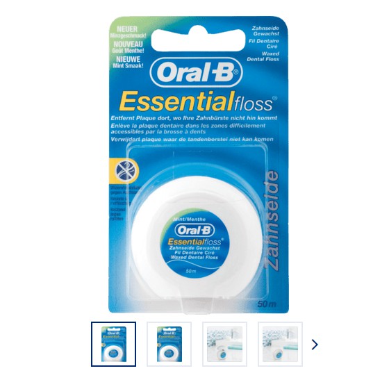 Auth 100%- Chỉ nha khoa Oral-B Essential Floss 50m hương bạc hà - Made in Ireland