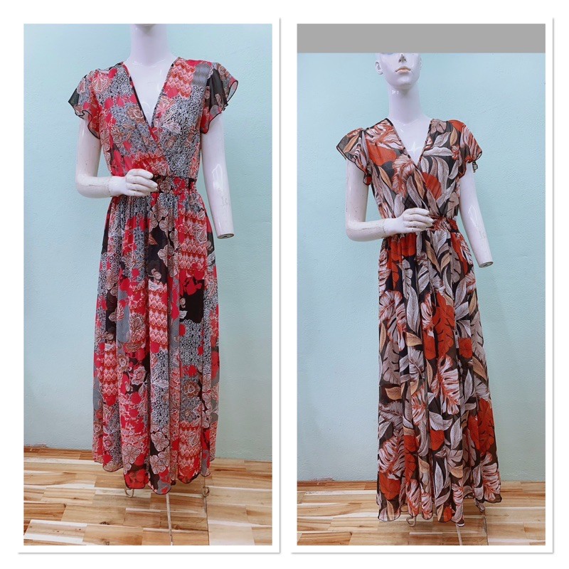 Đầm voan ngực đắp chéo maxi EN&FOCUS vnxk | BigBuy360 - bigbuy360.vn