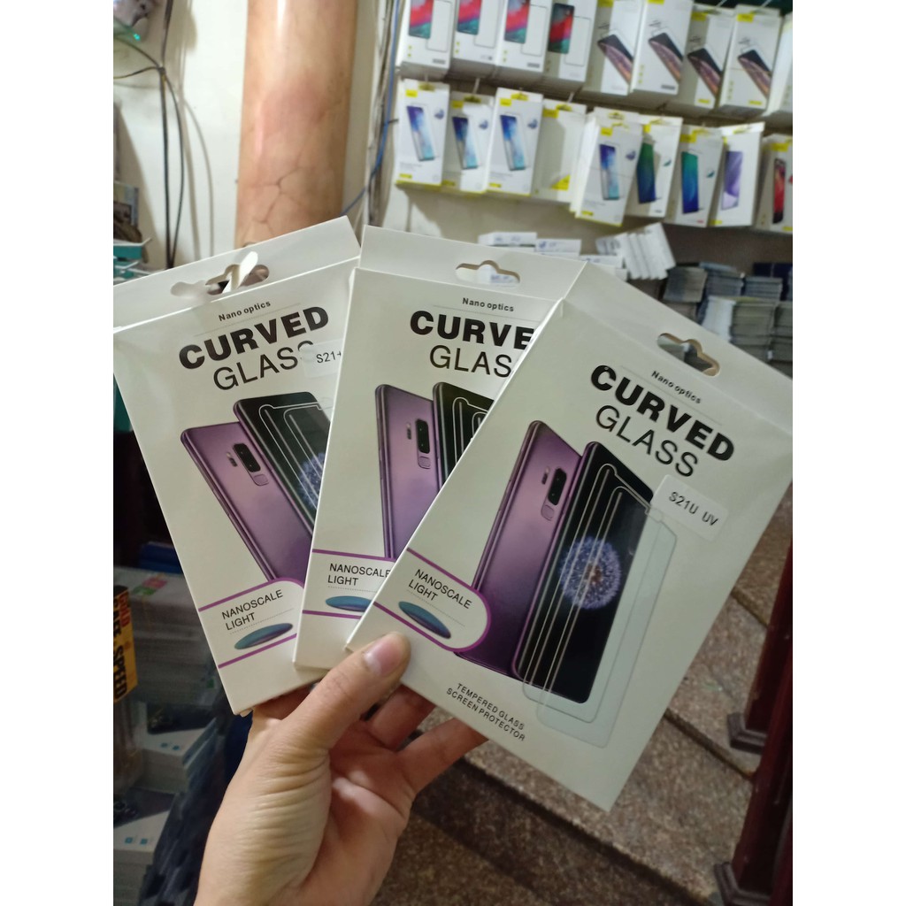 Kính cường lực Full màn keo UV Samsung S21, S21 Plus, S21 Ultra