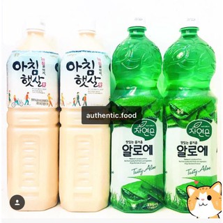 Combo 4 chai mix nước gạo và nha đam Woongjin Hàn Quốc chai 1,5L date t5/2020