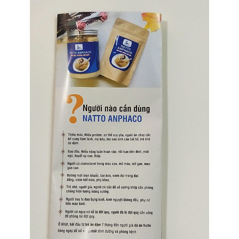 NATTO BỘT ĐẬU NÀNH LÊN MEN ANPHACO THỰC PHẨM CHAY NGỪA TÁO BÓN ĐỘT QUỴ HUYẾT ÁP MỠ MÁU
