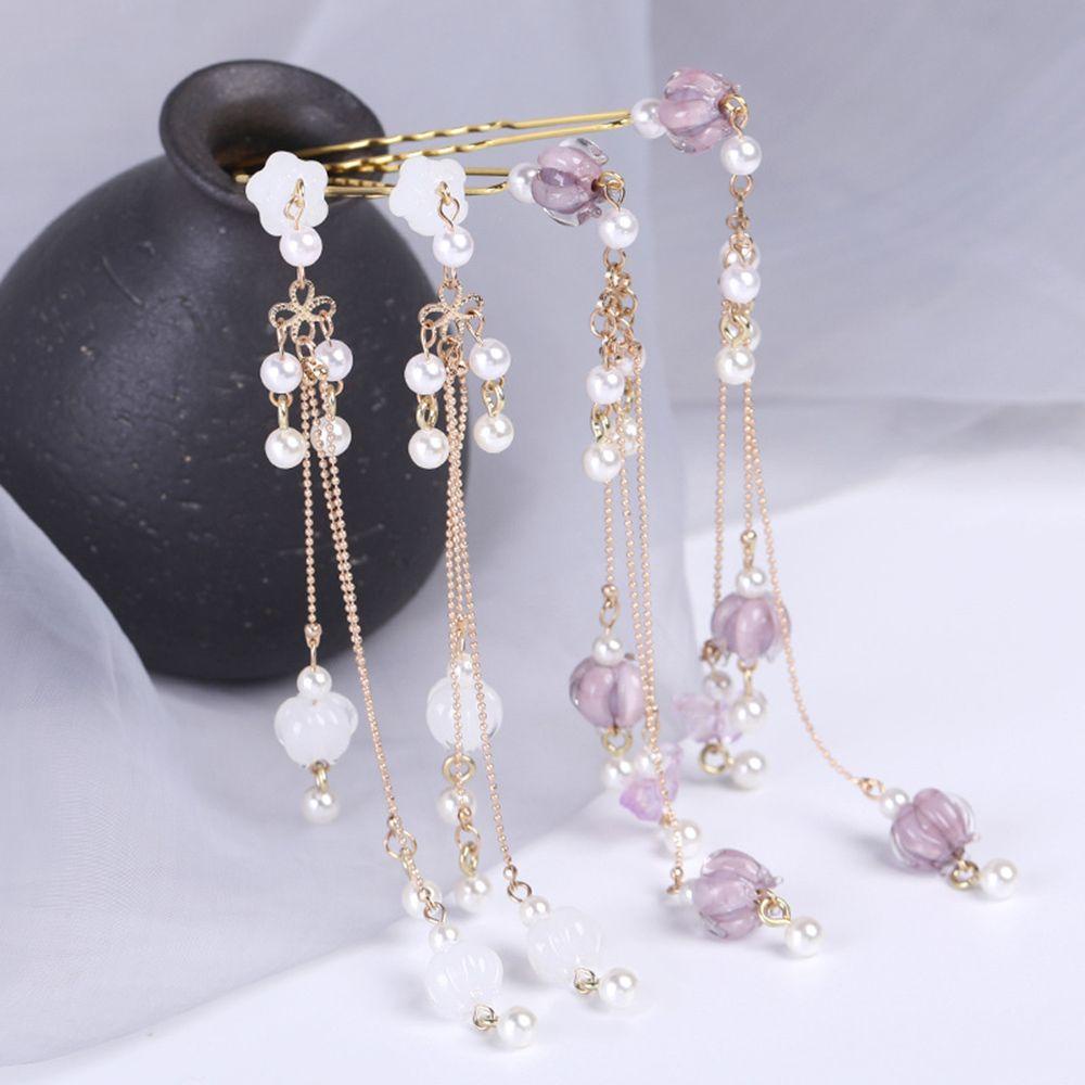 NICKOLAS Trâm Cài Tóc Phối Tua Rua Hình Chữ U Phong Cách Hán Phục