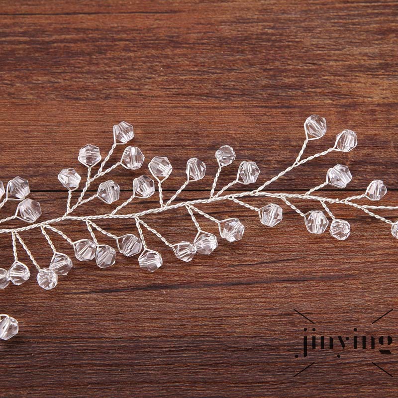 GETNOIVAS Vòng hoa cài tóc làm thủ công đính pha lê cho cô dâu