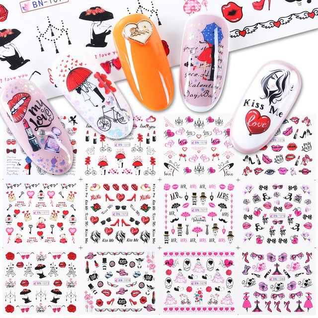 Set 12 Sticker Dán Móng Nghệ Thuật