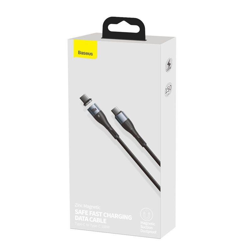 Dây Cáp Sạc Nhanh Baseus Hai Đầu type-c Hít Nam Châm 5A Chống Bụi PD100W Cho Điện Thoại / Máy Tính Bảng / Notebook