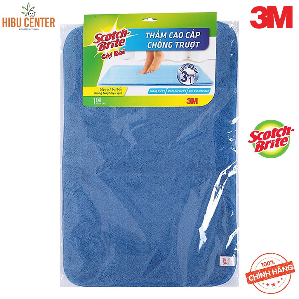 Thảm Trơn/ Sọc Microfiber Cao Cấp/ Mới Scotch-Brite 3M - 40 x 60 cm – Chống Trượt, Thấm Hút Nước, Giữ Bụi Hiệu Quả