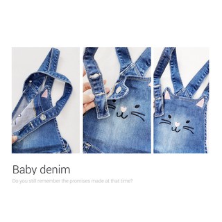 Quần yếm jean mèo H&M