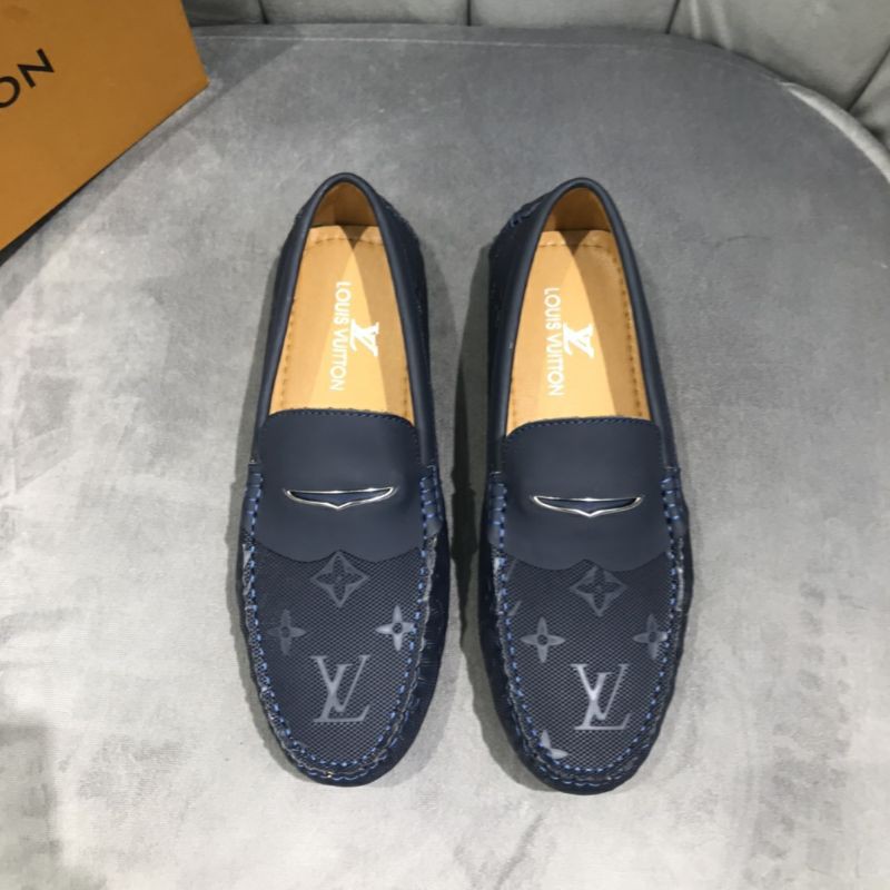 Giày lười nam da thật logo LV 3D