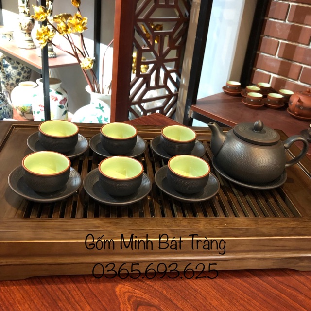 Bộ ấm chén tử sa - báo xám ganh