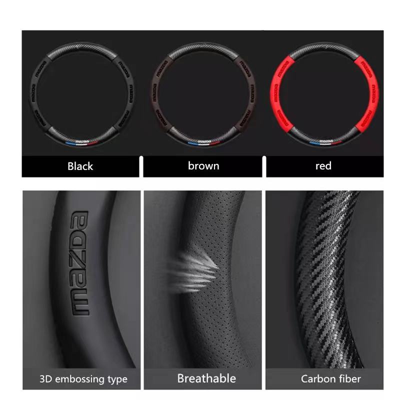 Vỏ Bọc Vô Lăng Xe Hơi Bằng Sợi Carbon Chống Trượt Cho Peugeot 108 208 308 408 508 301 206 207 307 407 2008 3008 4008 5008