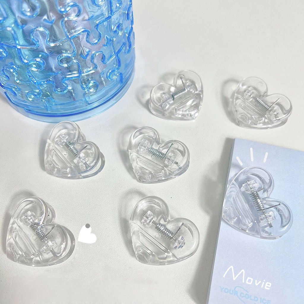 Kẹp giấy Winzige trong suốt hình trái tim đáng yêu