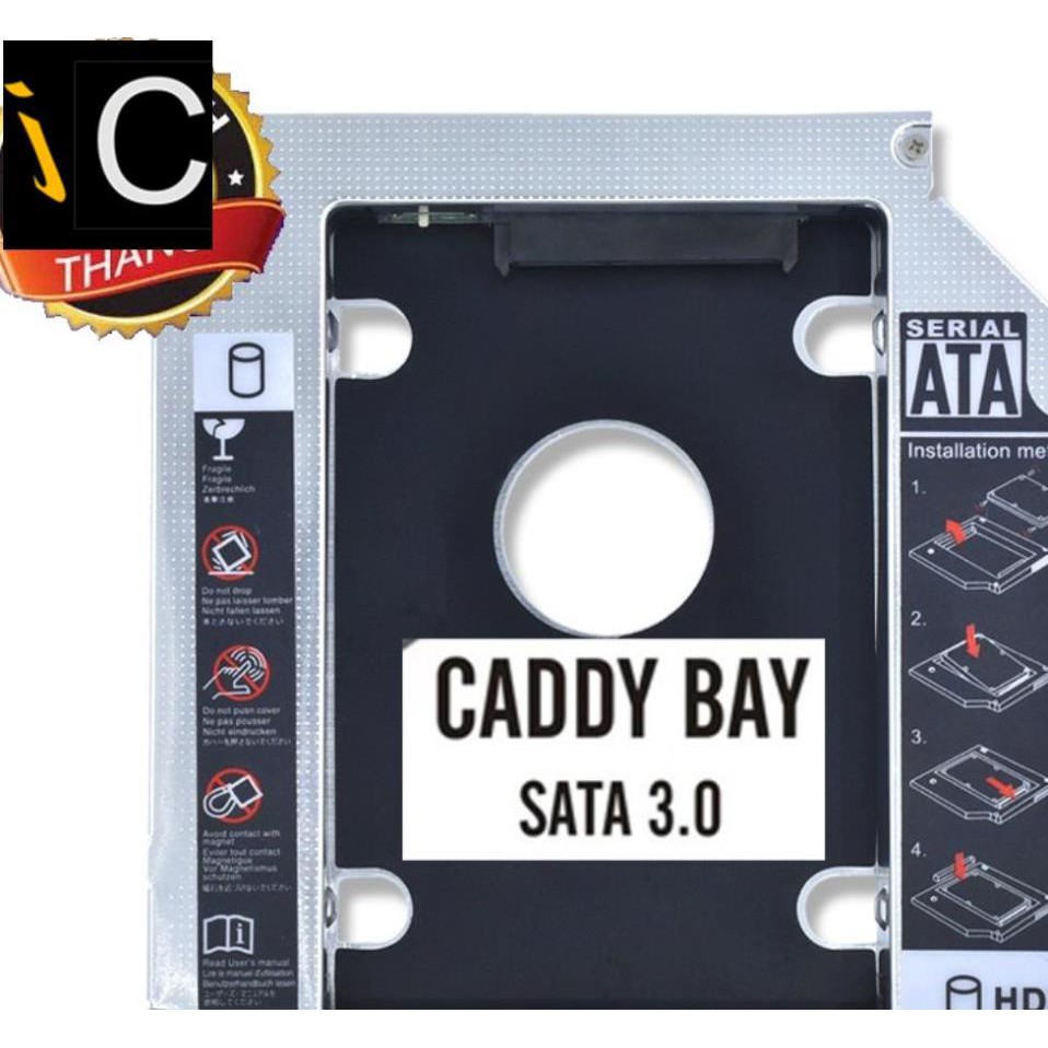 Caddy Bay dày SATA 12 5mm Gắn Thêm Ổ Cứng HDD SSD Cho Laptop Qua DVD | BigBuy360 - bigbuy360.vn