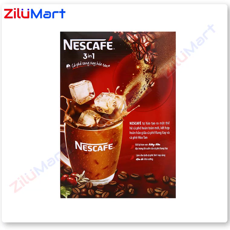 Hộp 20 gói cà phê sữa NesCafé 3 in 1 đậm đà hài hòa loại 340g