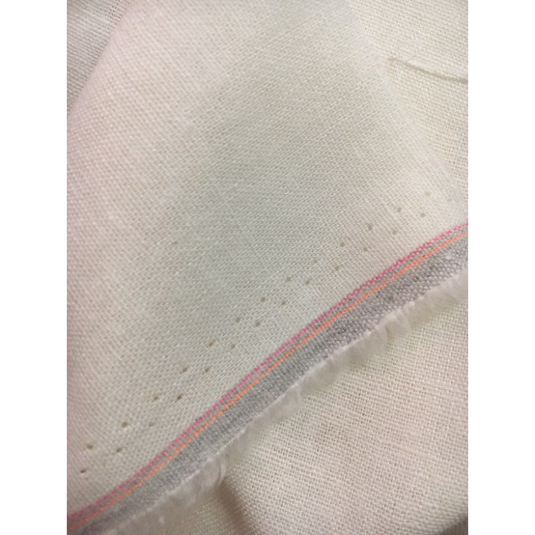 Vải linen trắng kem vải ngoại khổ vải 140cm x 1m dài