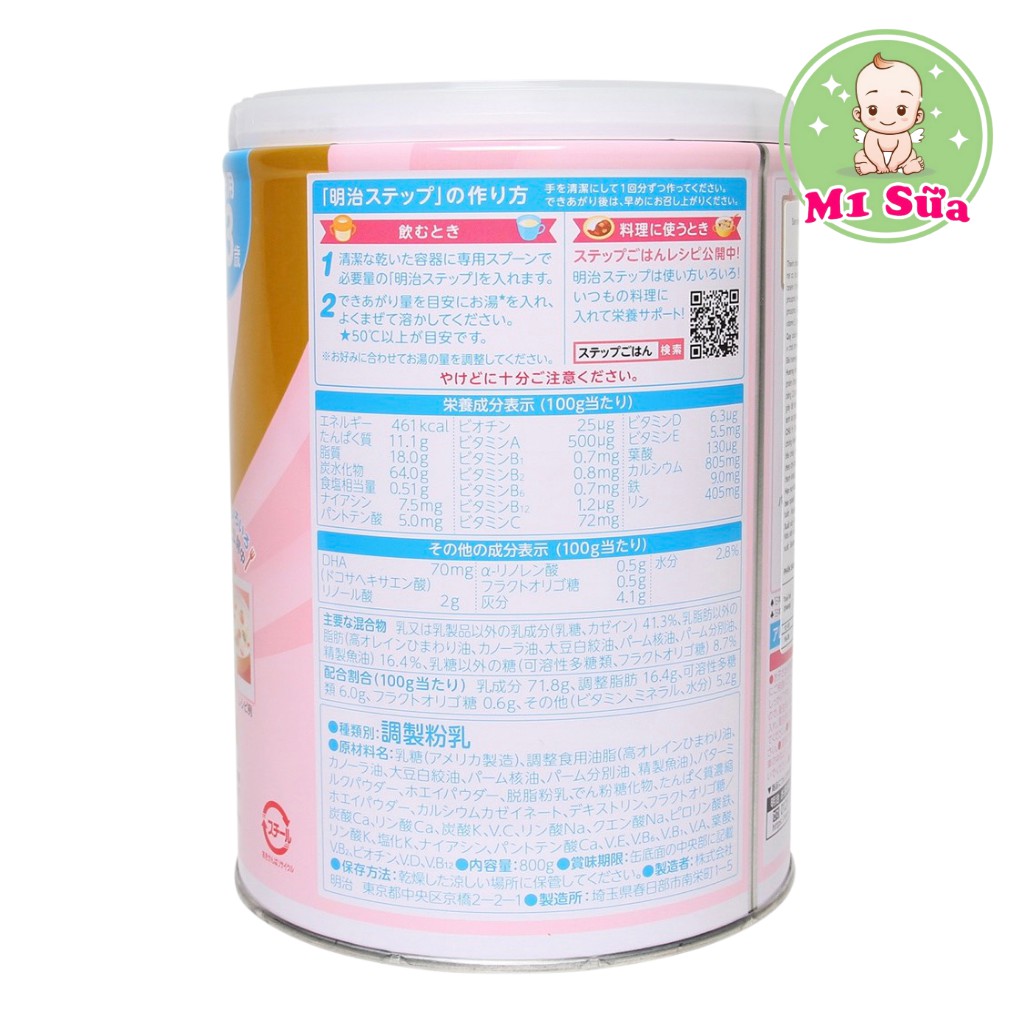Sữa MEIJI Nội Địa Nhật Số 9 (dành co bé từ 1-3 tuổi) lon 800g - Mẫu Mới - Shop M1 Sữa