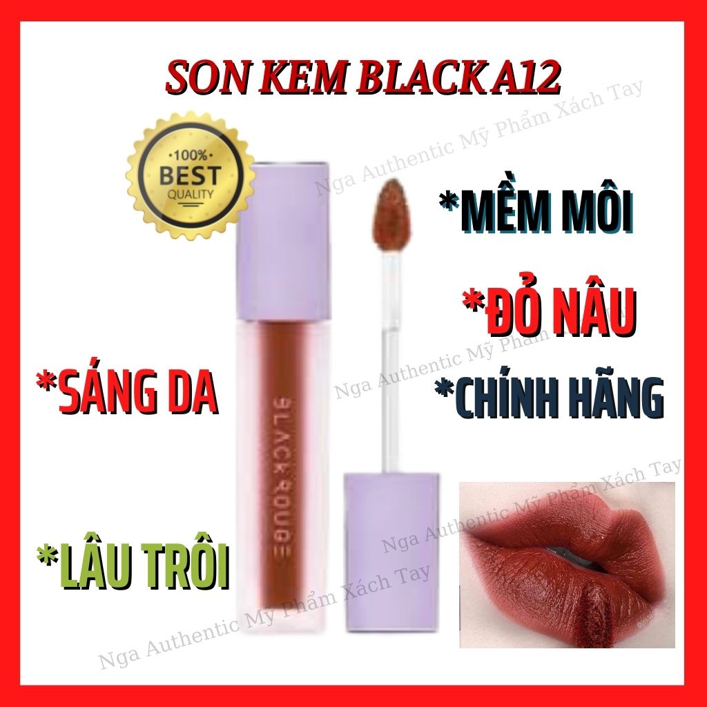 Son kem black a12 đỏ nâu chính hãng