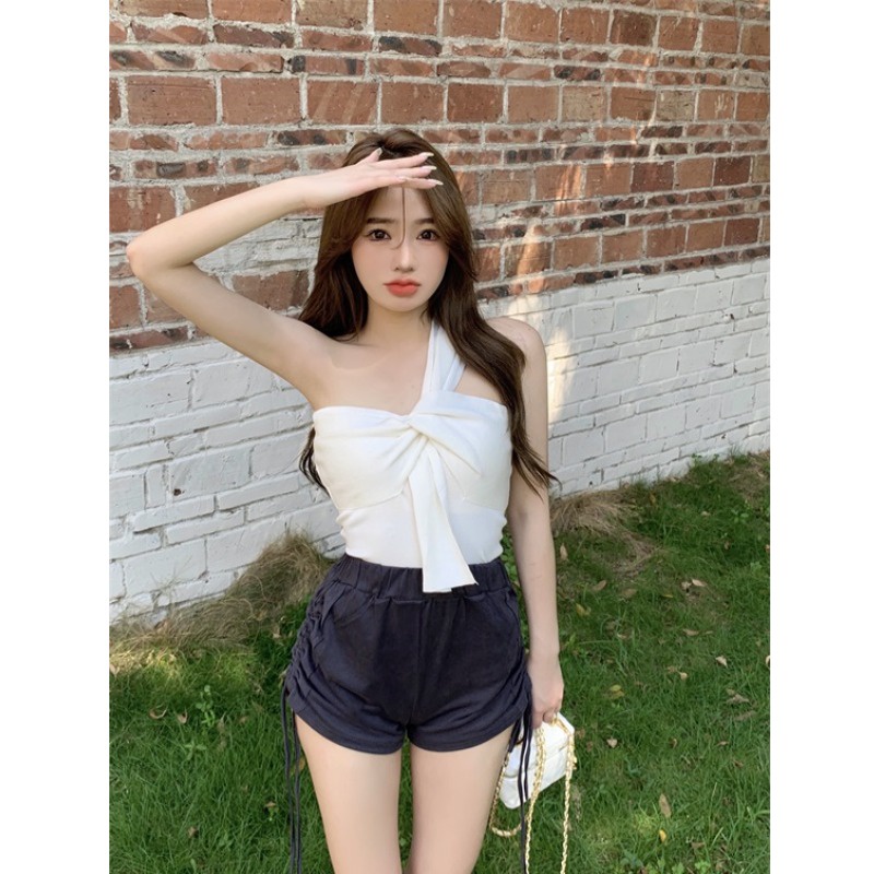 Áo Hai Dây Dáng Ngắn Màu Đỏ Rượu Gợi Cảm Thời Trang Mùa Hè wd2521 | BigBuy360 - bigbuy360.vn