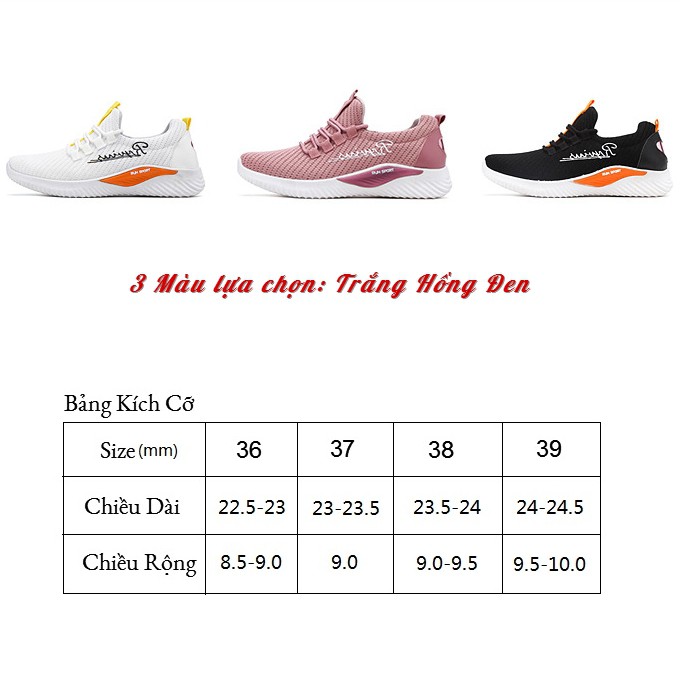 Giày Thể Thao Nữ , Giày Sneaker Nữ 723 Êm Chân Siêu Nhẹ Màu Đen , Trắng , Hồng  Phong Cách Cá Tính Thoải Mái Thông Thoán | BigBuy360 - bigbuy360.vn