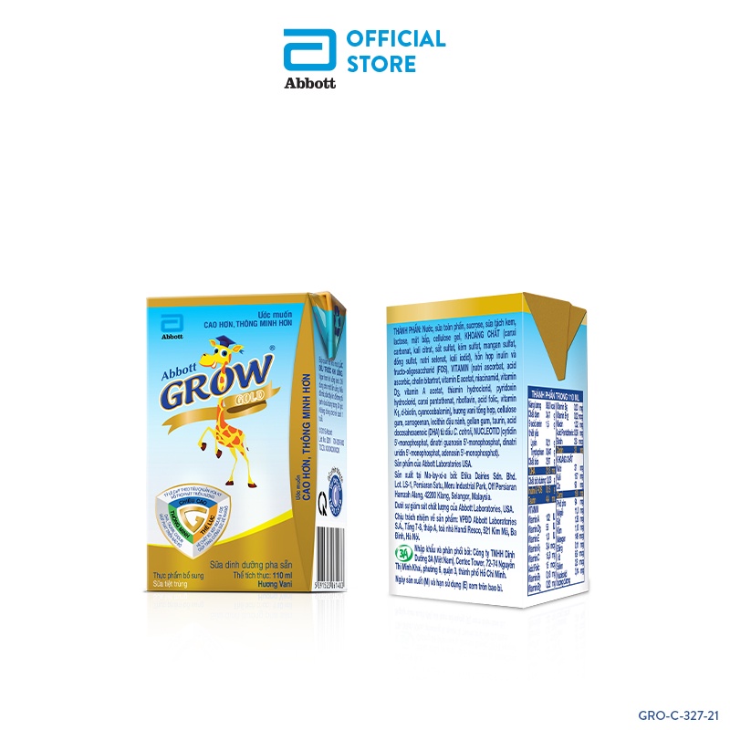 Thùng 48 hộp Sữa nước Abbott Grow Gold 110ml/hộp