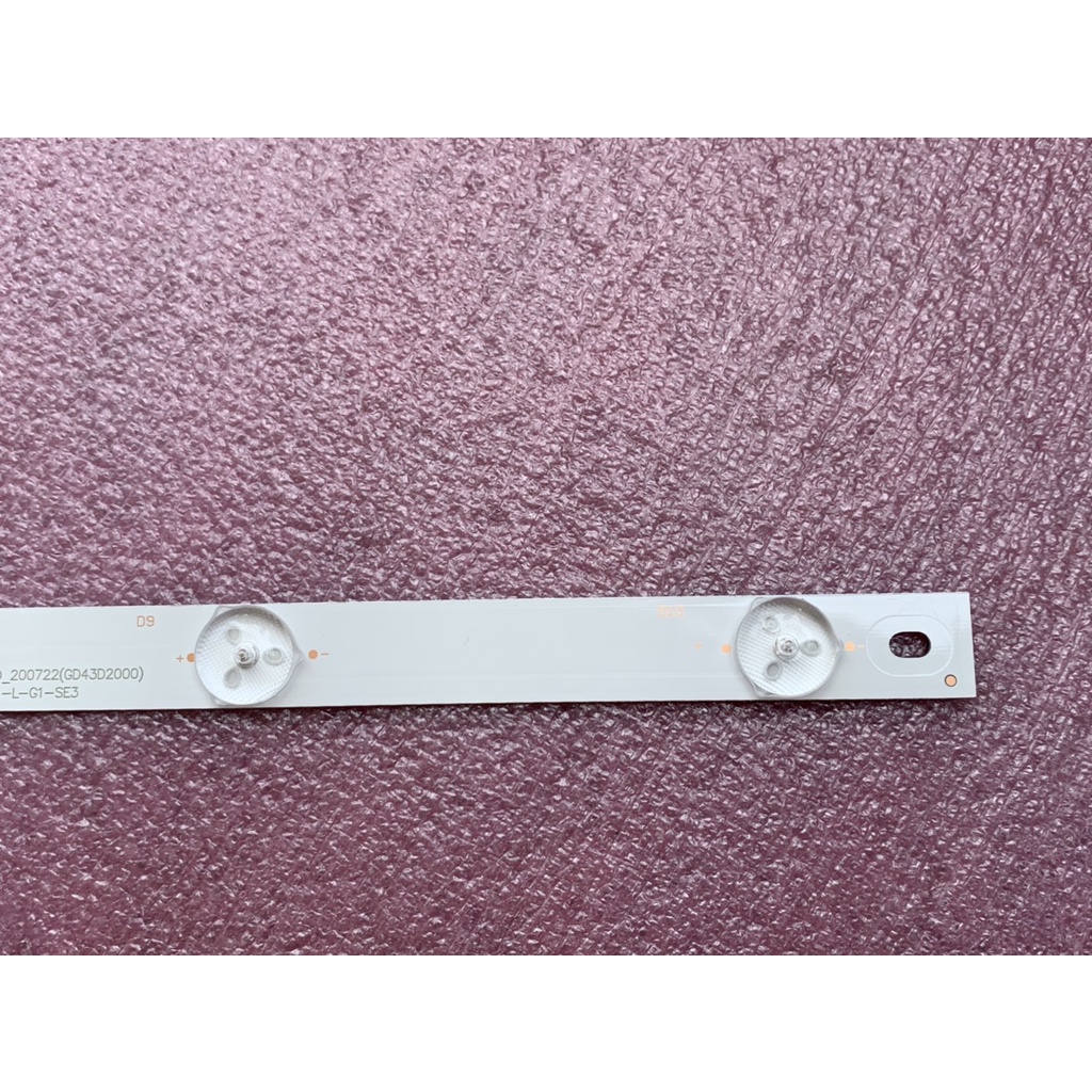 LED TIVI ĐỘ TIVI 43 INCH 1 THANH 10 BÓNG MỖI BÓNG 3V KHOẢN CÁCH BÓNG 8,9cm DÀI 85,5cm SVJ430A07_REV08_10 LED GD43D2000