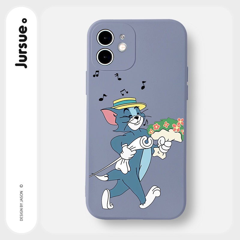 Ốp lưng JURSUE hoạt hình cặp đôi dễ thương đẹp Cho iPhone 14 13 12 11 Pro Max SE 2020 X XR XS 8 7 ip 6S 6 Plus kute Y2188