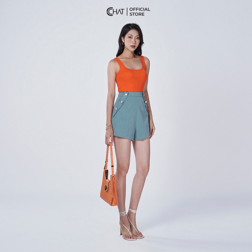 Áo Thun 𝐂𝐂𝐇𝐀𝐓 Cổ U 2 Dây Phong Cách Trẻ Trung Năng Động 22YAC2003OT