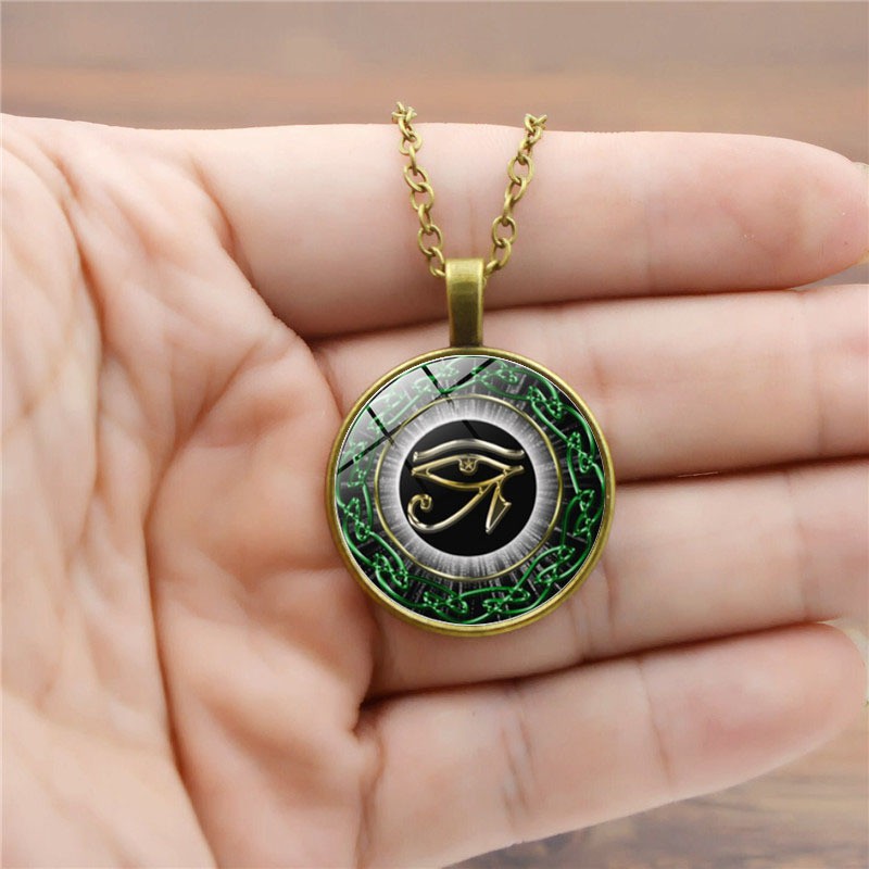 suxinjewelry/Mặt dây chuyền bằng đá quý của nam giới Vòng cổ Bùa thần Horus Ai Cập cổ đại