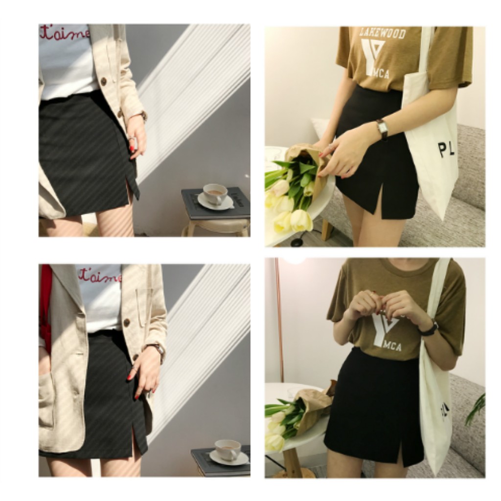 Chân váy ngắn xẻ (CV11)-Hàng có sẵn