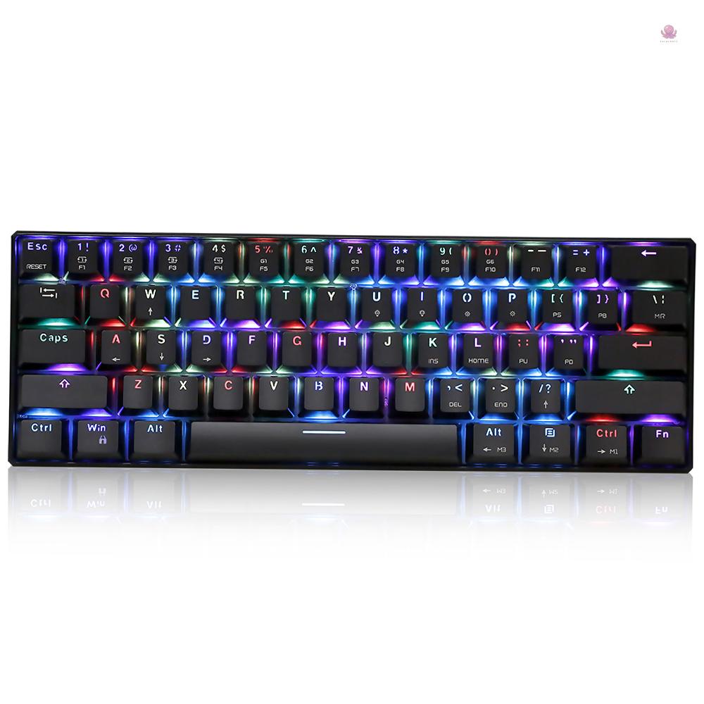 Bàn Phím Cơ Chơi Game 61 Phím Trv MOTOSPEED CK61 RGB Màu Đen
