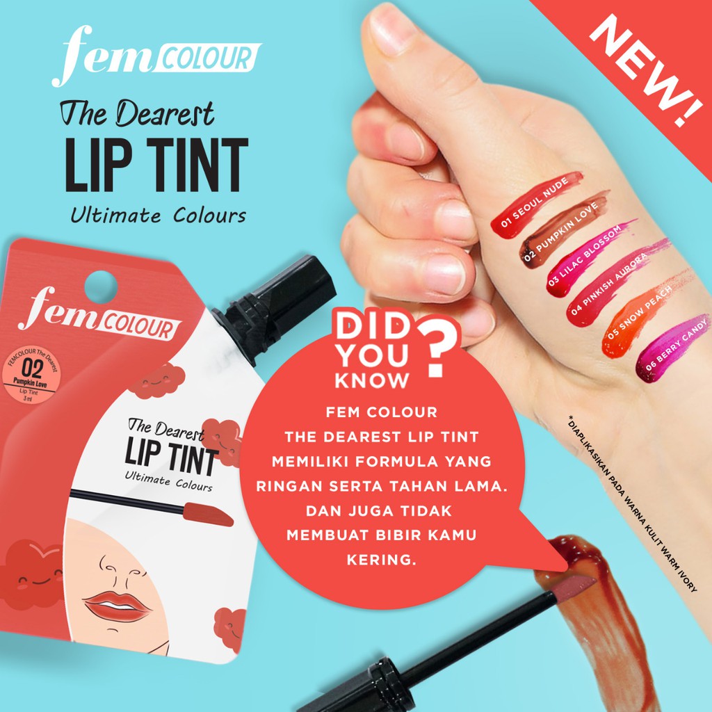 (Hàng Mới Về) Son Tint Lâu Trôi Màu Sắc Thời Trang Thương Hiệu Fem | BigBuy360 - bigbuy360.vn