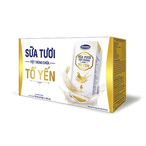 Sữa Tươi Tiệt Trùng Vinamilk Có Chứa Tổ Yến - Thùng 24 Hộp x 180ml