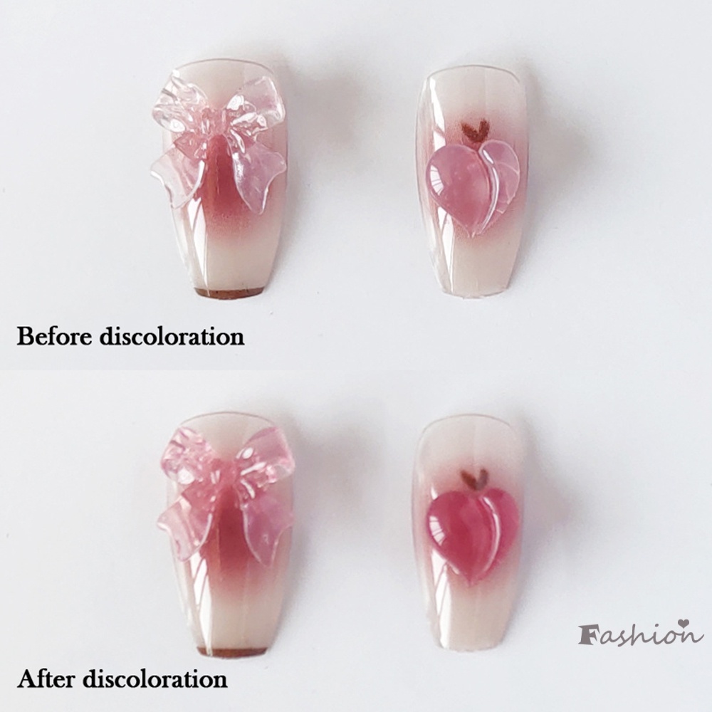 Bộ 24 Móng Tay Giả Đính Nơ Trang Trí Thời Trang Dành Cho Nữ DIY