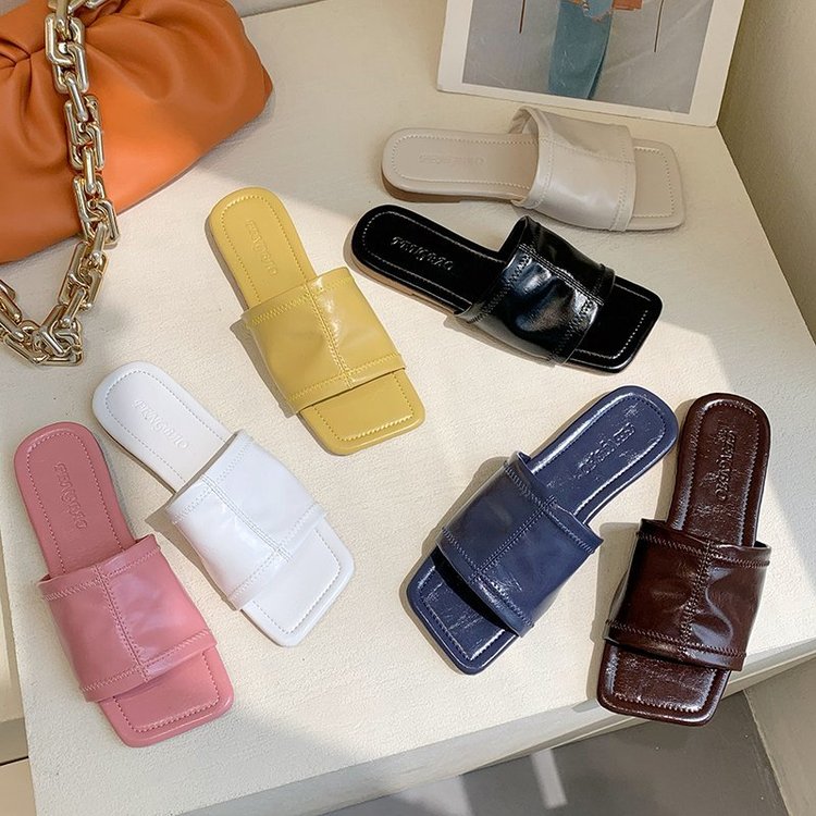 Dép đế bằng mũi vuông thời trang thanh lịch cho nữ