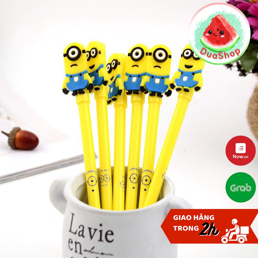 Bút mực nước Minions viết mực đen - Bút hoạt hình dễ thương