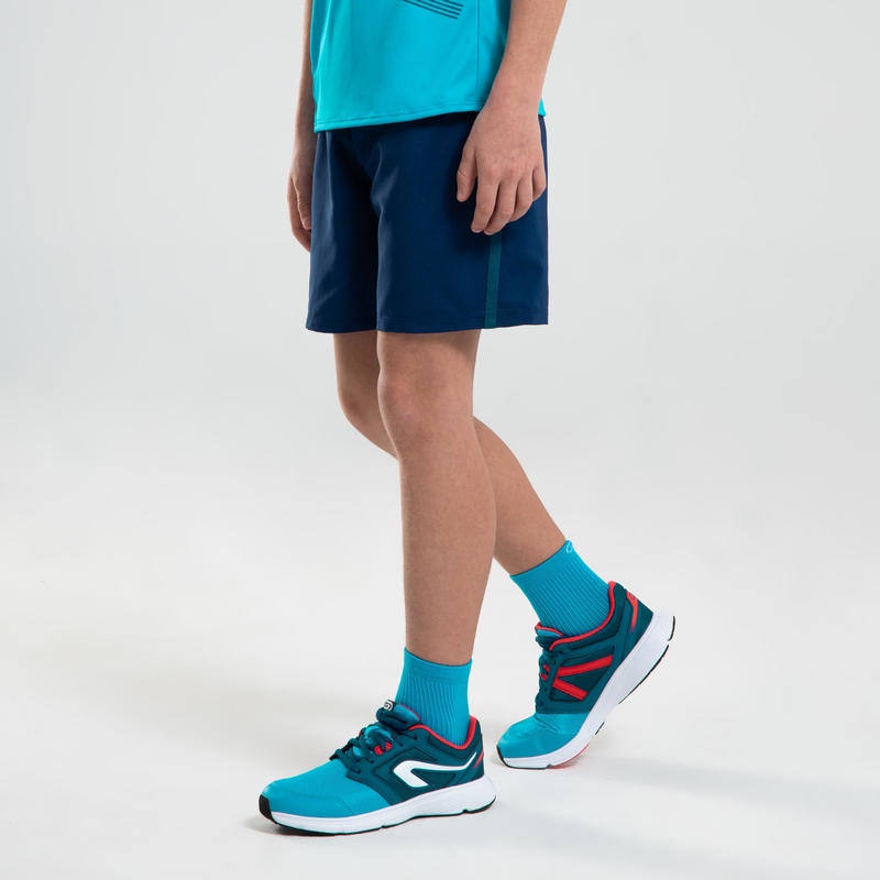 Quần short chạy bộ at100 cho trẻ em - xanh dương đậm Decathlon Kalenji
