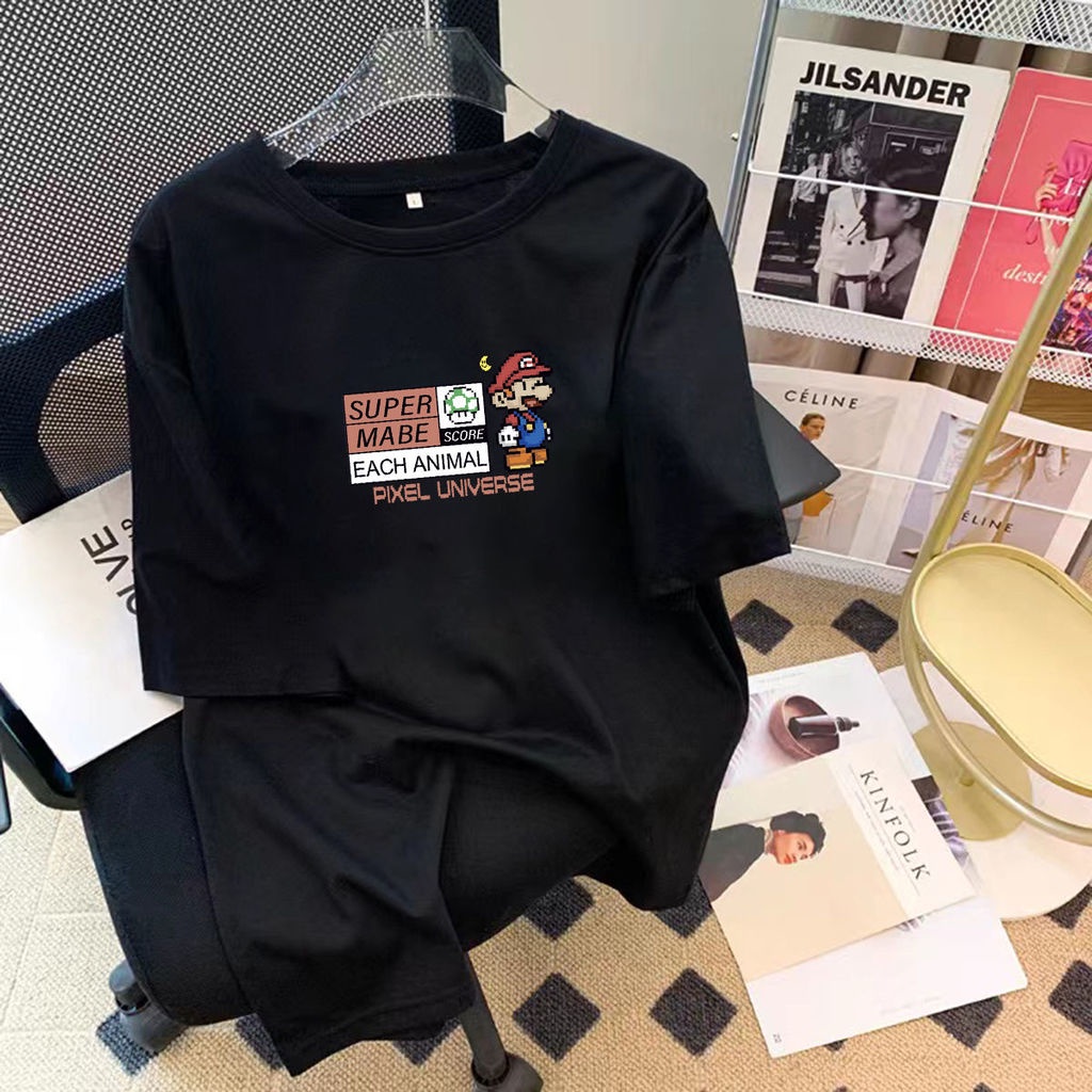 Áo Thun Ngắn Tay Cỡ Lớn In Họa Tiết Dễ Thương Thời Trang Mùa Hè Cho Nữ