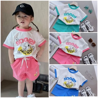 Bộ cộc tay bé gái size 8-18kg, quần áo cộc tay trẻ em snoopy