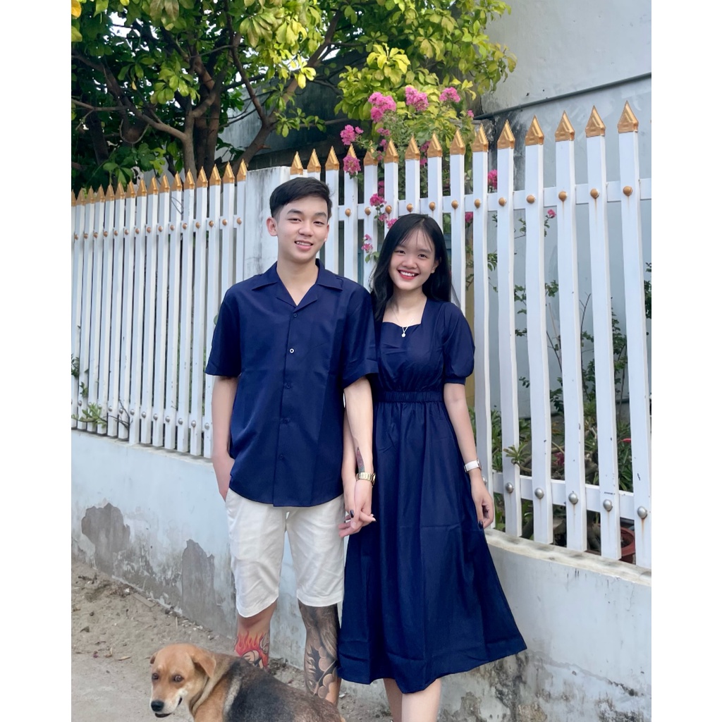 Set Đầm + Áo Sơ mi Chất Kate Lụa Mềm