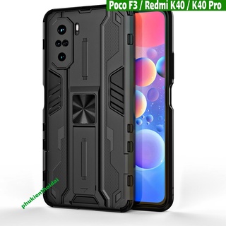 Ốp lưng Poco F3 / Redmi K40 / K40 Pro / K60 / K60 Pro / K60 Ultra / Redmi K70 Iron Man Ver 3 chống sốc giá đỡ xem phim